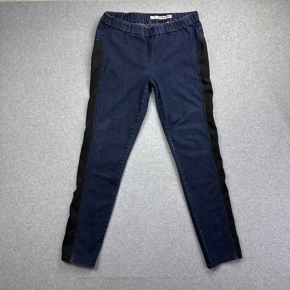 DKNY Two Tone Blue Black‎ Women's Elastic Waist Jeans Size 12